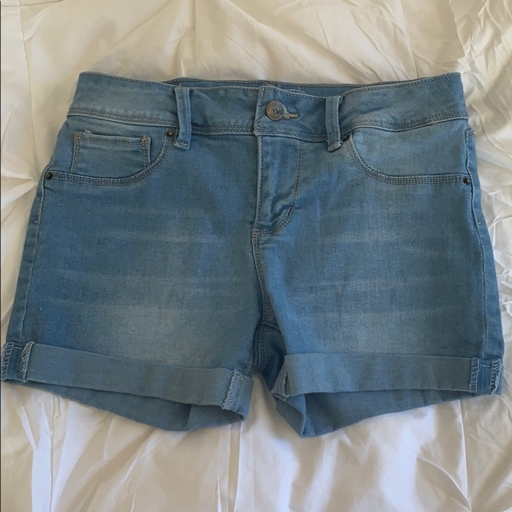 Light washed jean shorts